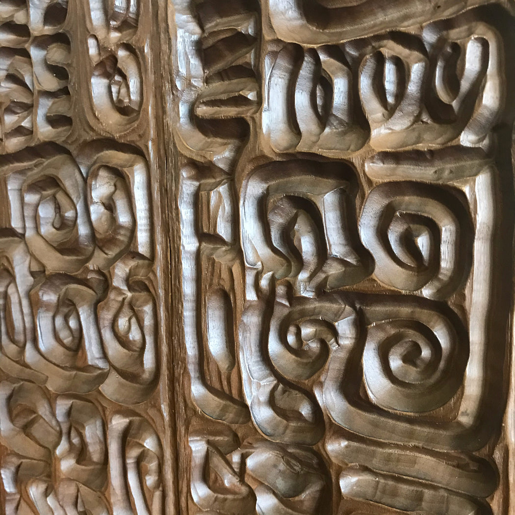 SOLD • Tiki Stereo Bar Cabinet