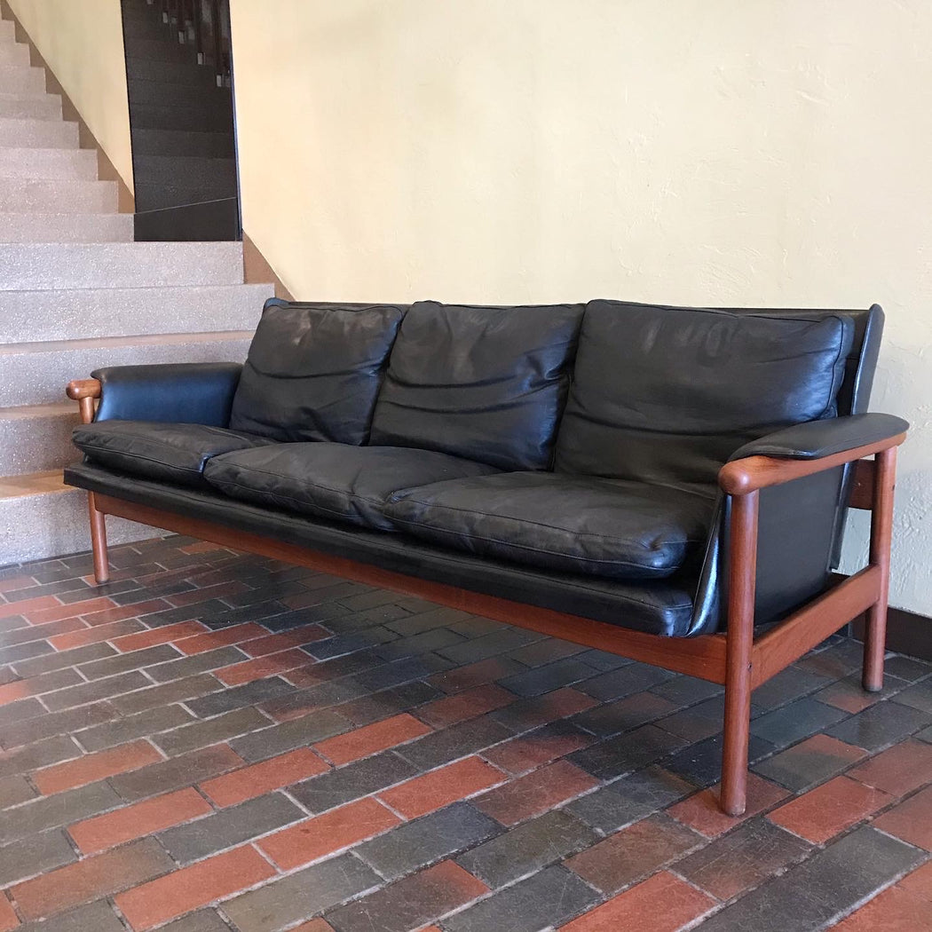 SOLD • Danish Teak + Leather Sofa