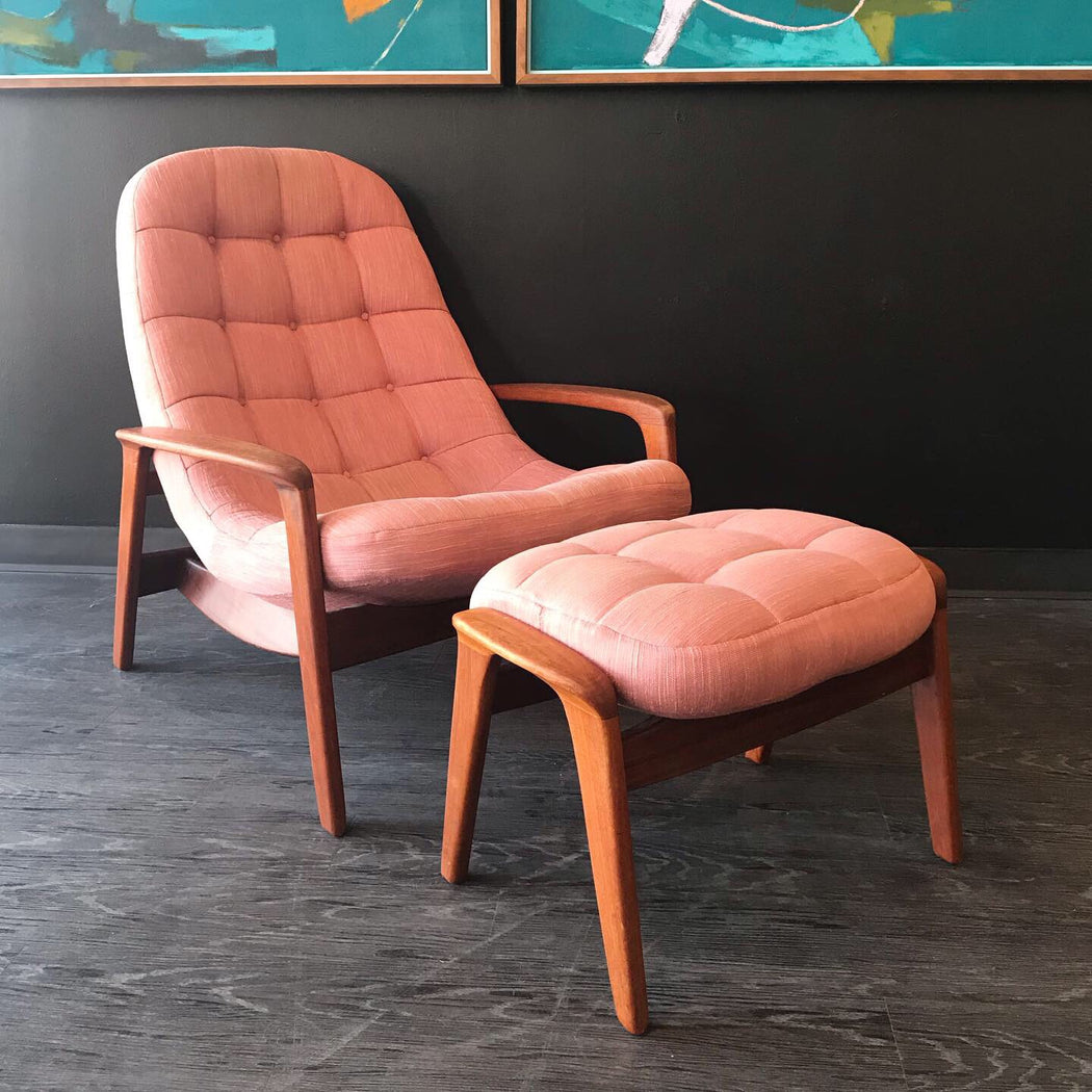 Sold • R. Huber Scoop Chair + Ottoman
