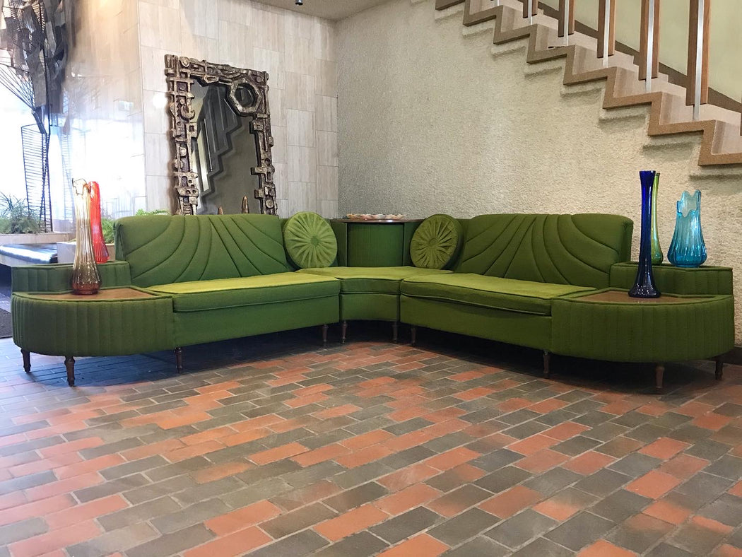 SOLD • Kermit Green Sectional Sofa
