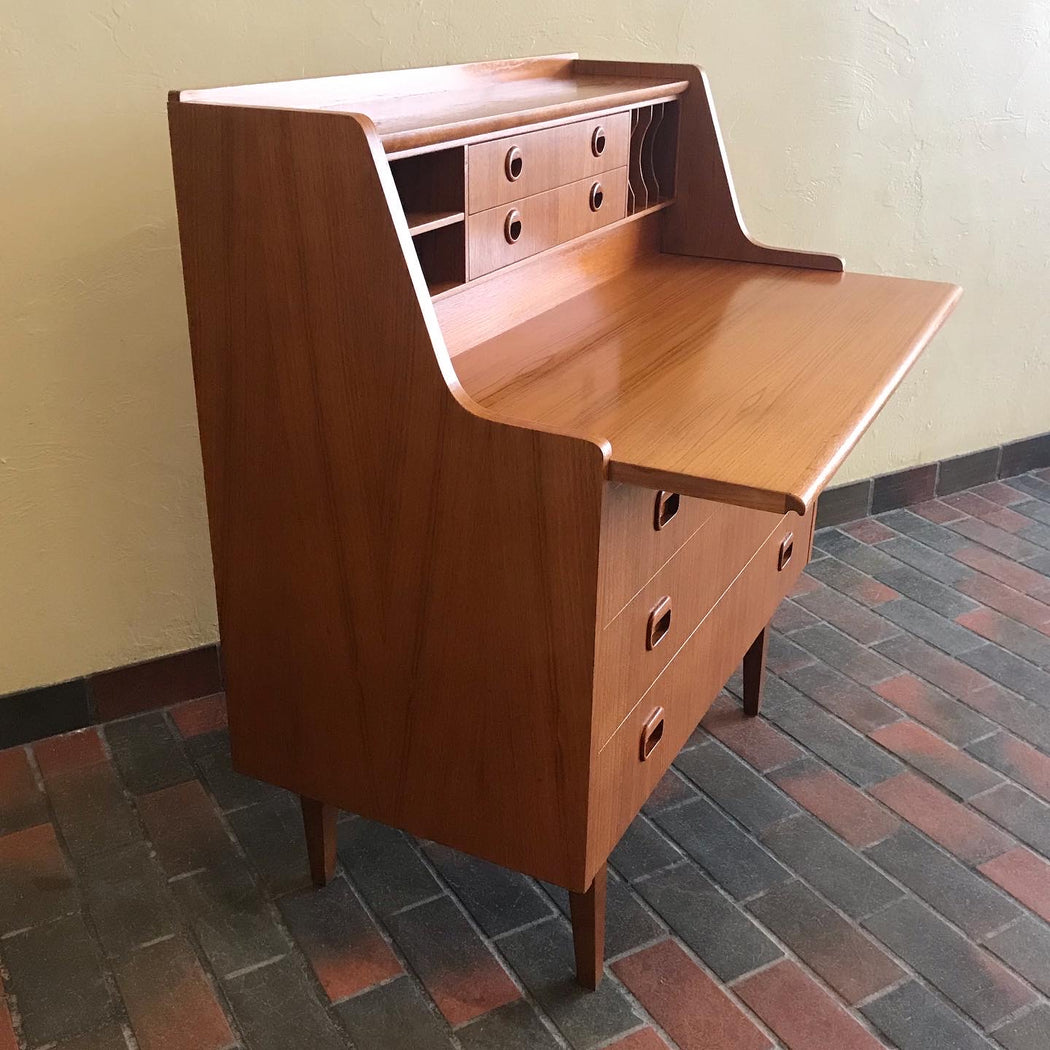 SOLD • Swedish Teak Secretary Desk