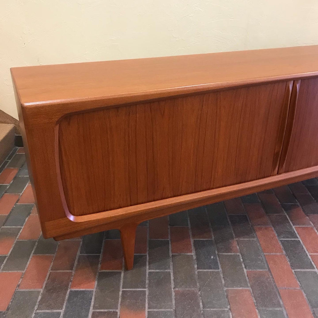 SOLD • Danish Teak Tambour Door Credenza