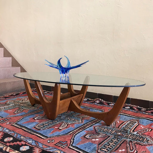 SOLD • Kroehler Walnut + Glass Coffee Table