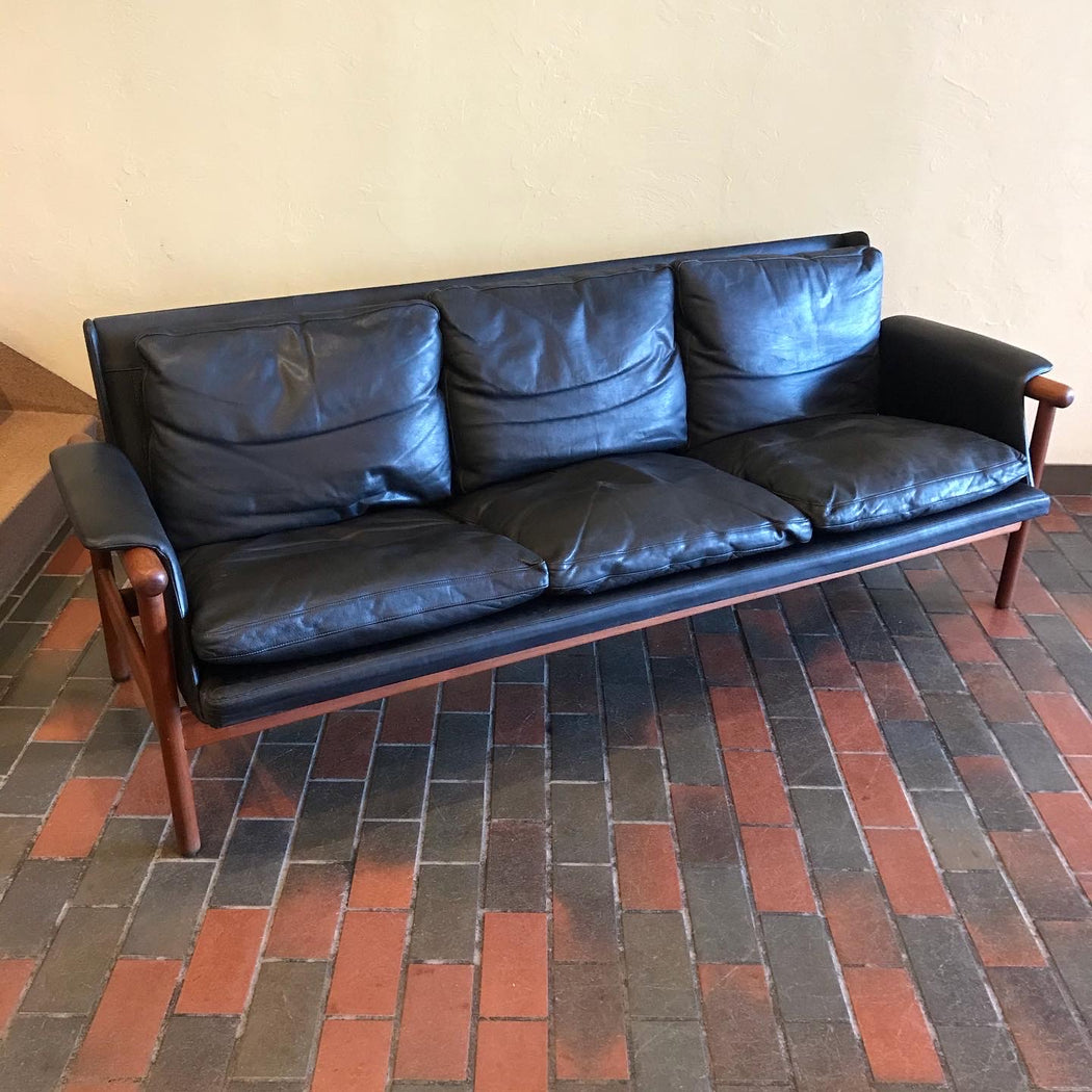 SOLD • Danish Teak + Leather Sofa