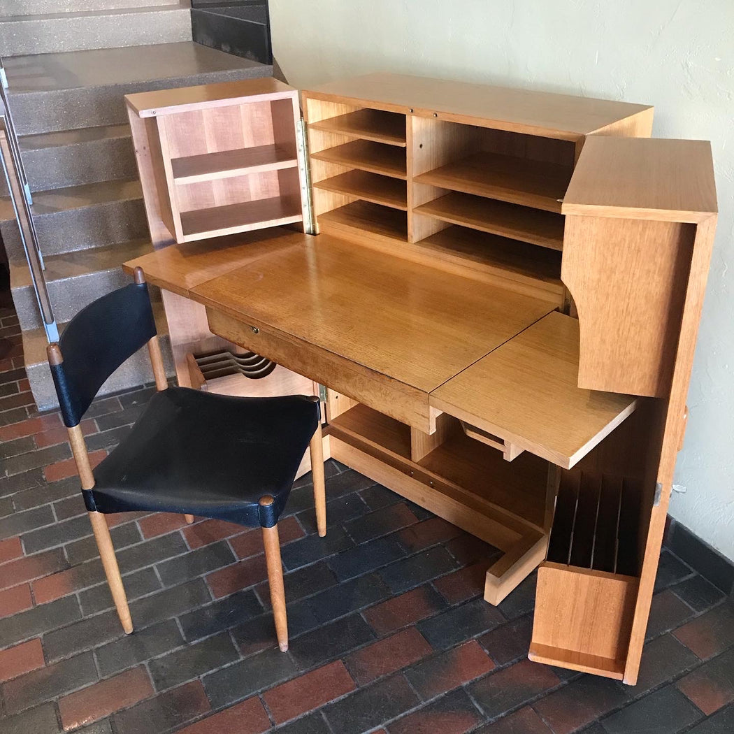SOLD • Teak Fold Out Desk