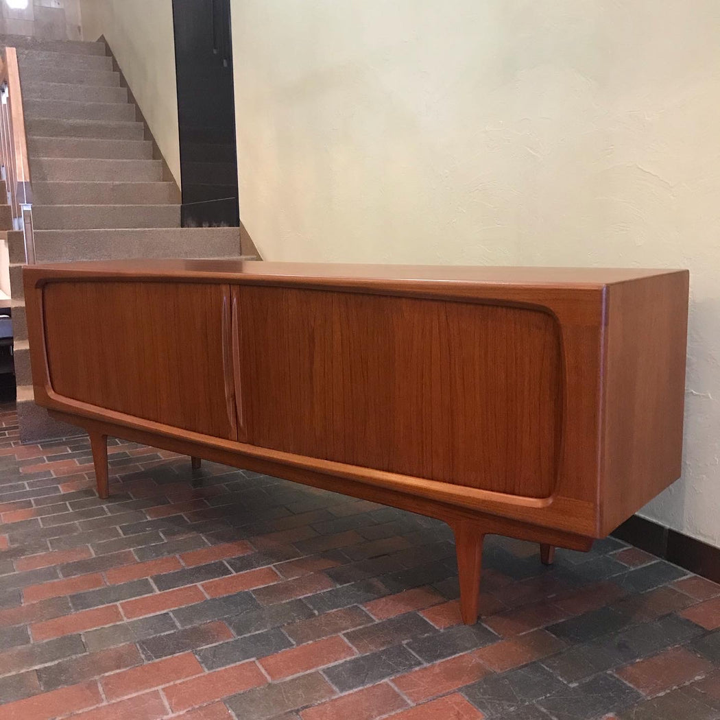 SOLD • Danish Teak Tambour Door Credenza