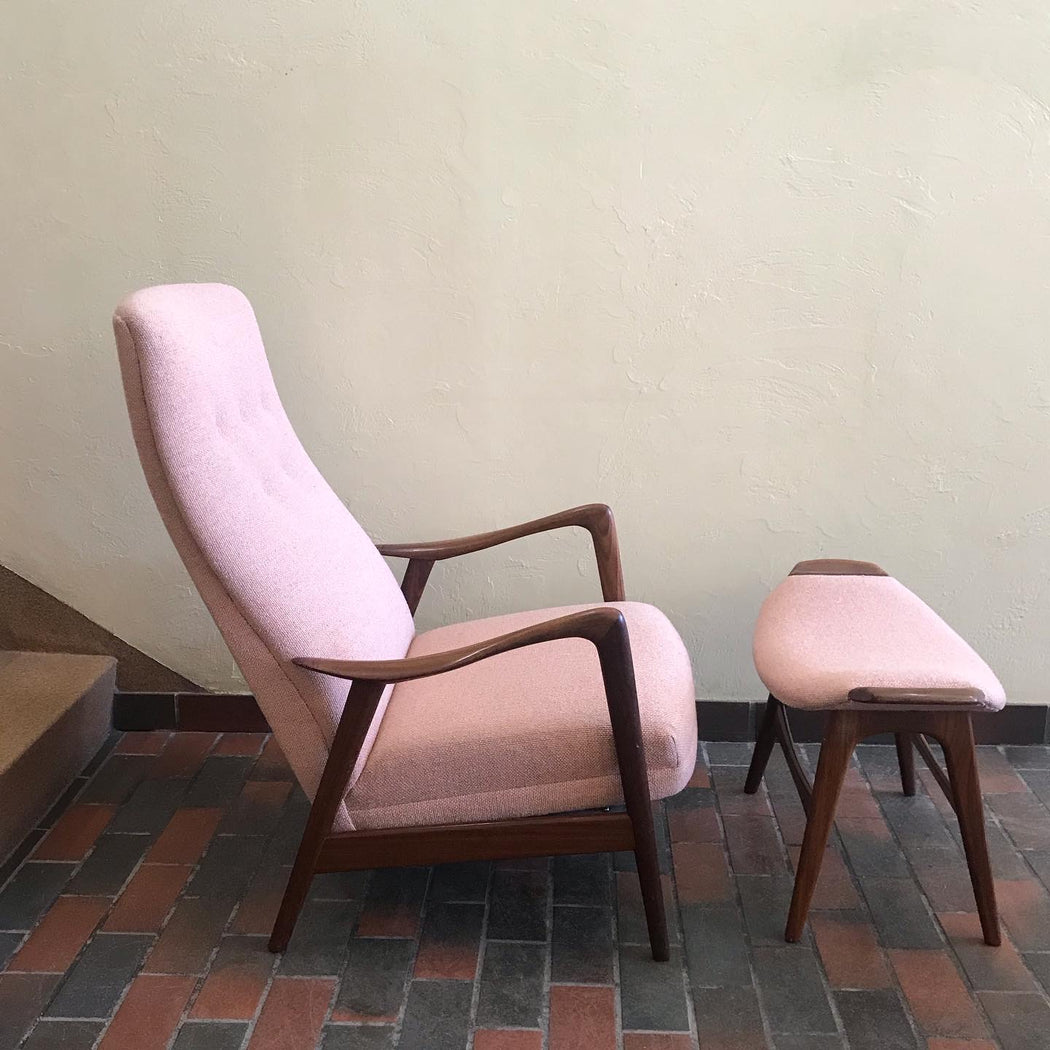 SOLD • Danish Teak Chair + Ottoman