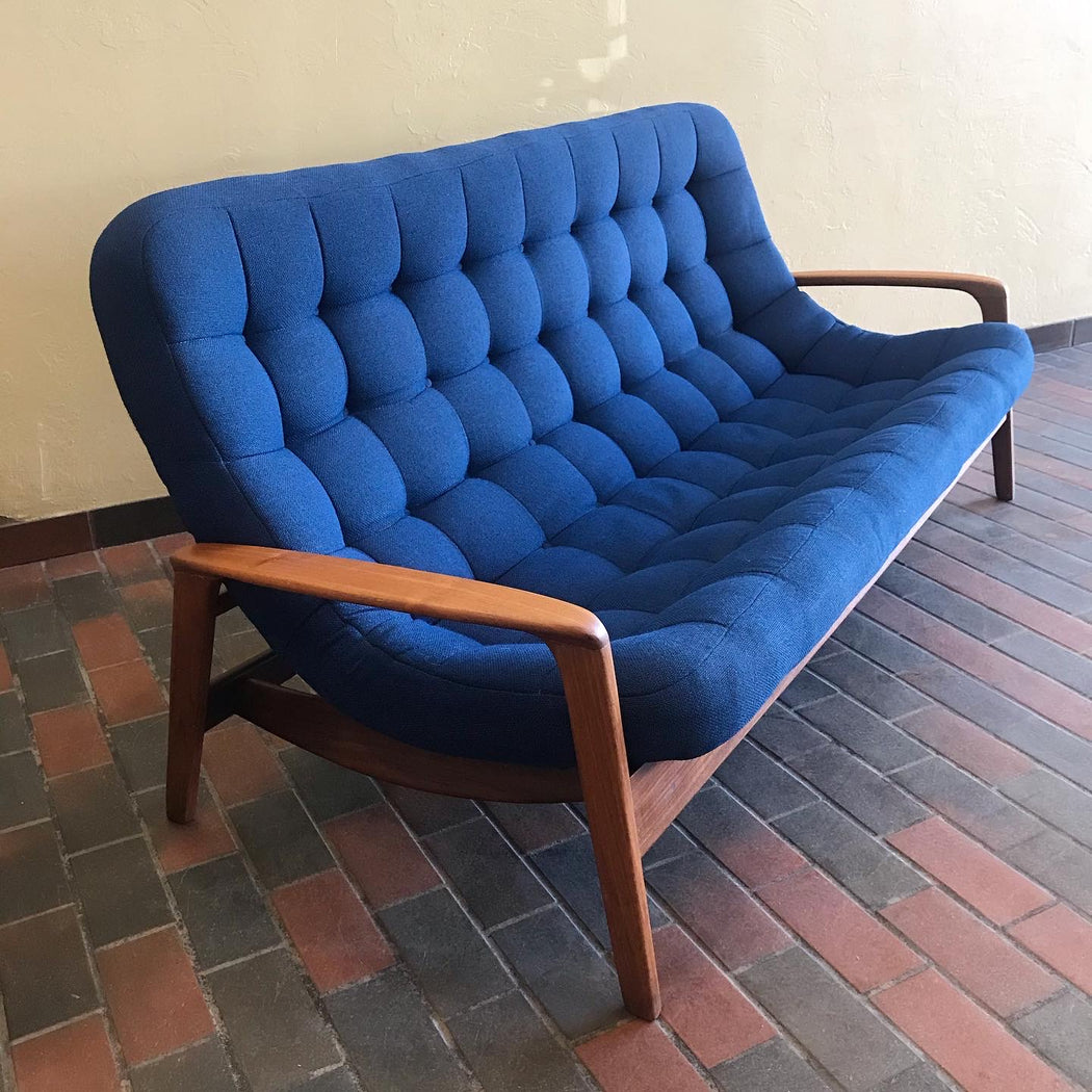 SOLD • Blue R. Huber Scoop Sofa