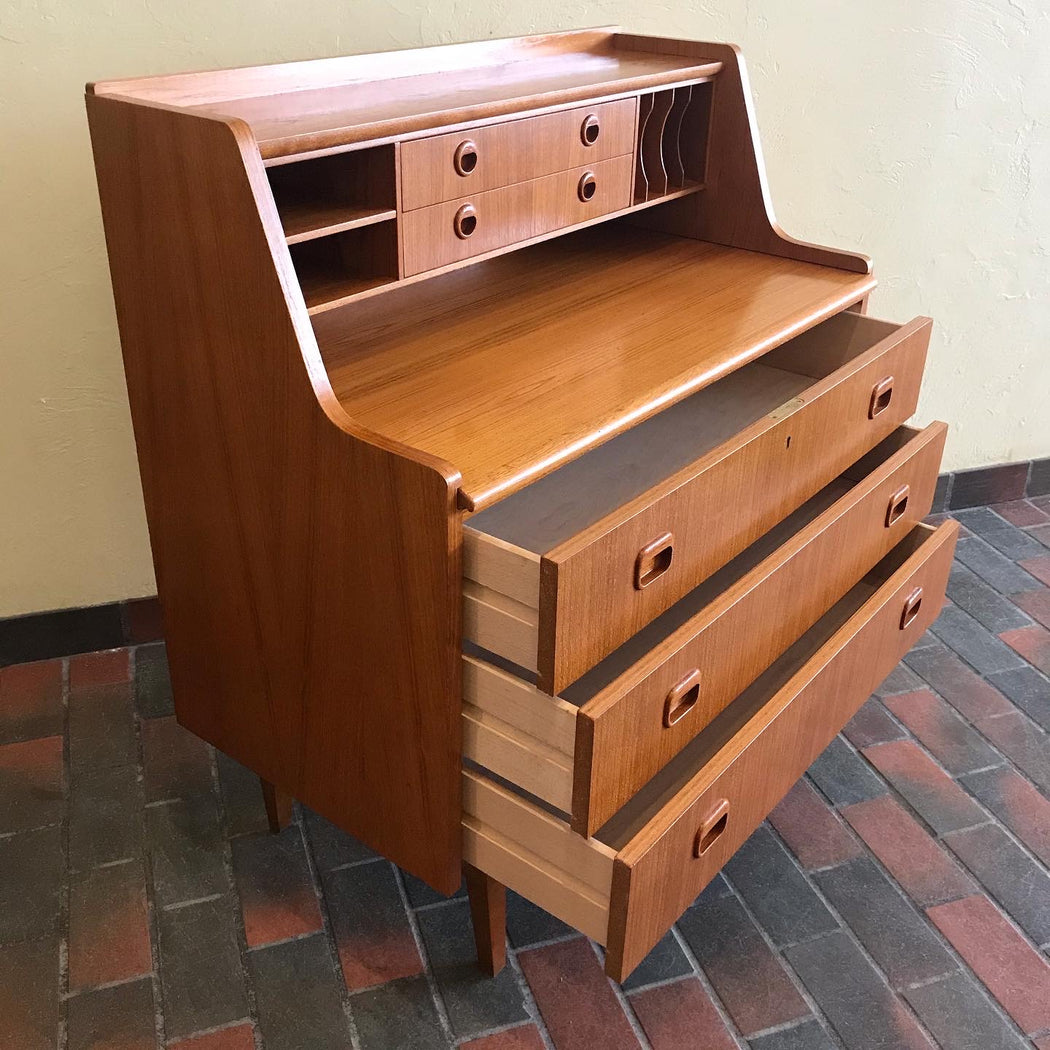 SOLD • Swedish Teak Secretary Desk