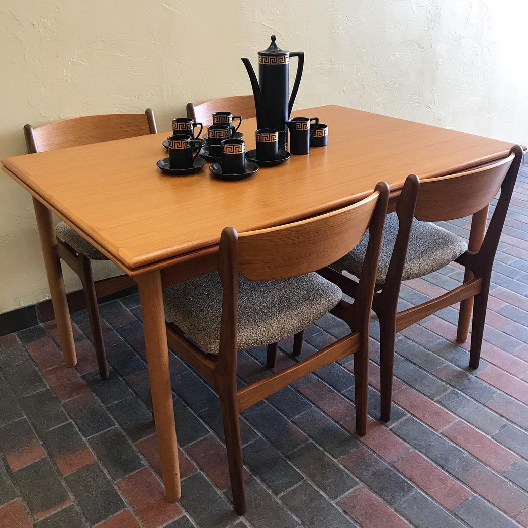 SOLD • Teak Slide Leaf Dining Table
