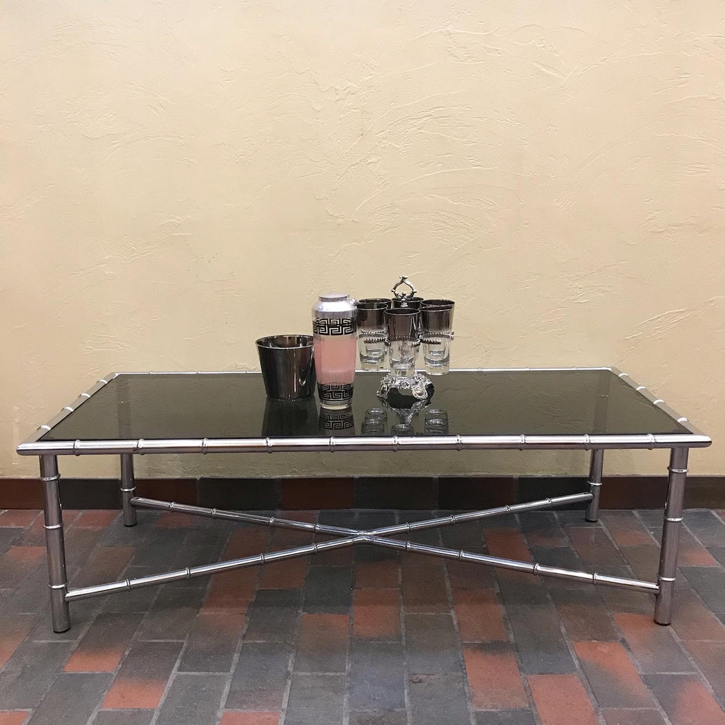 Chrome + Smoked Glass Tables