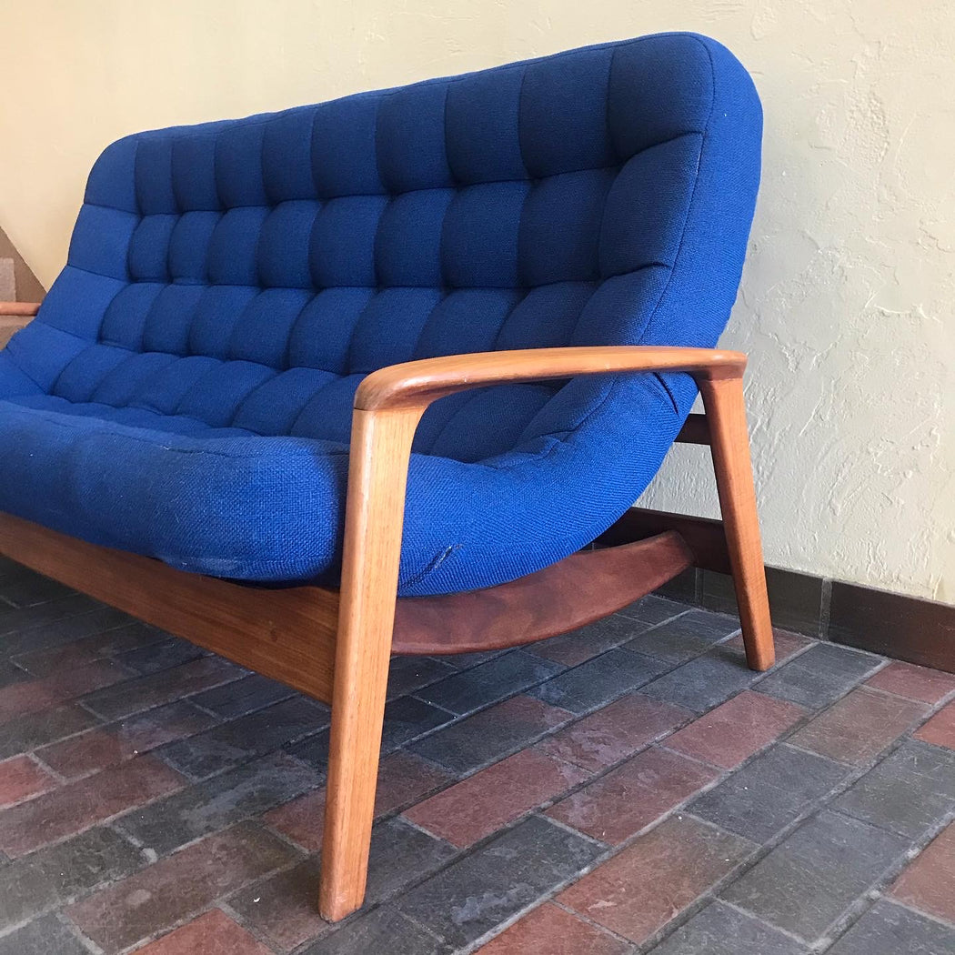 SOLD • Blue R. Huber Scoop Sofa