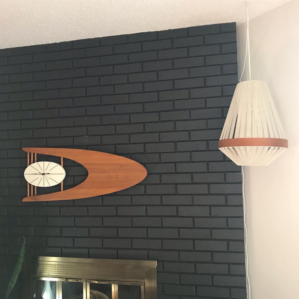 SOLD • Teak String Swag Lamp