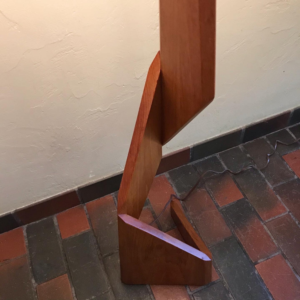 SOLD • Teak Zig Zag Lamp