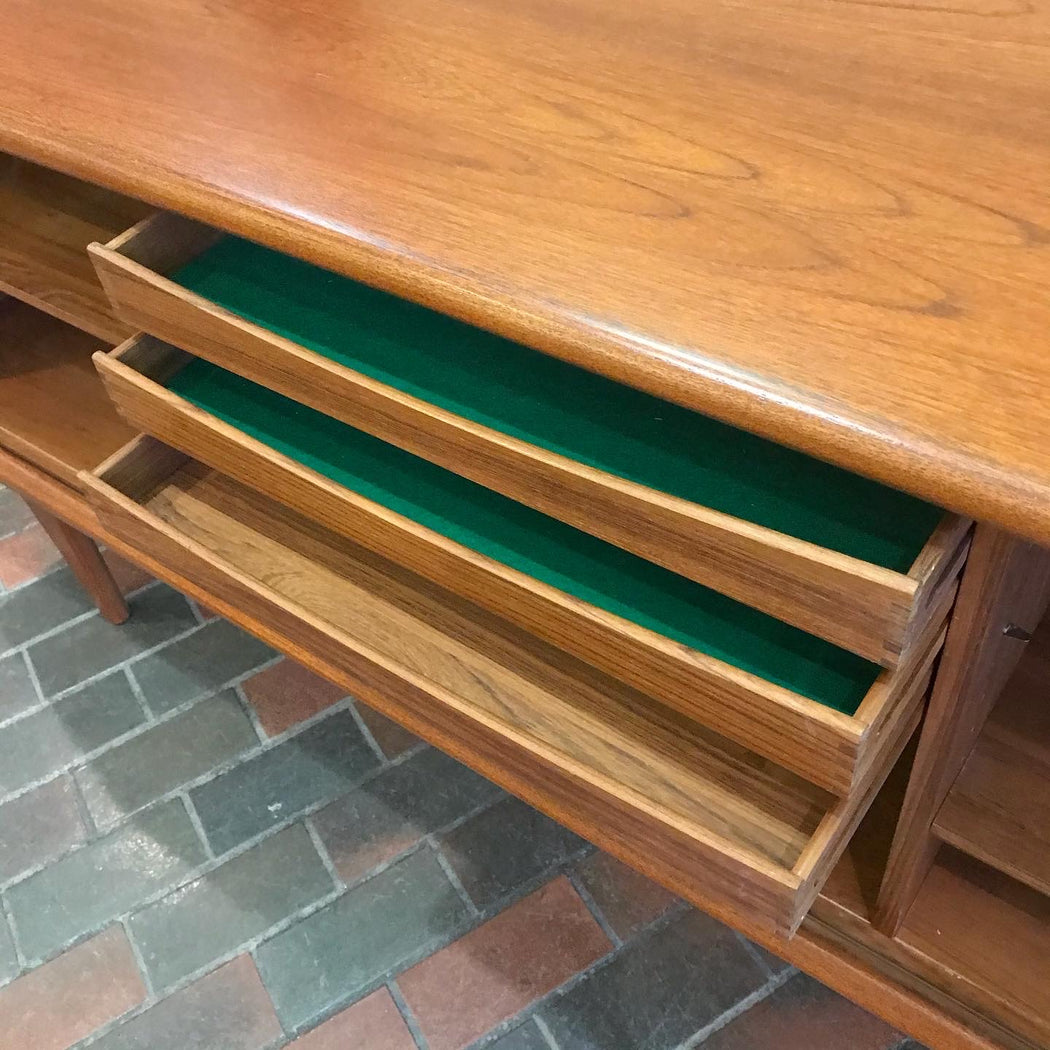 SOLD • Danish Teak Tambour Door Credenza