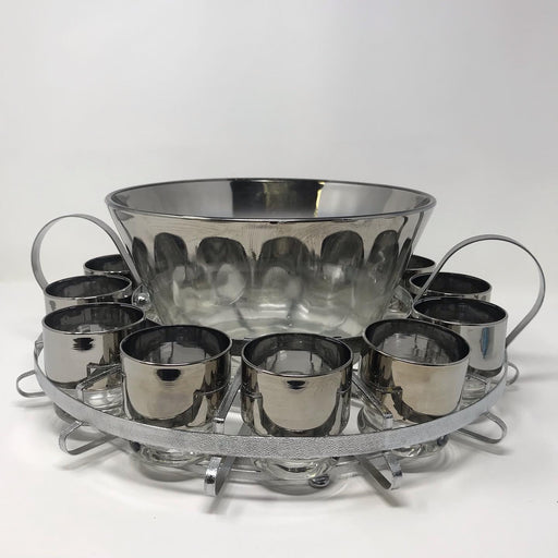 Silver Lustre Punch Bowl Set