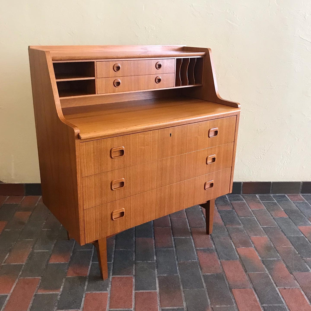 SOLD • Swedish Teak Secretary Desk