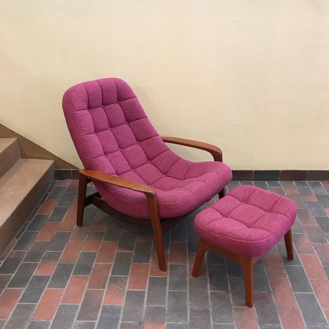 SOLD • R. Huber Scoop Chair + Ottoman