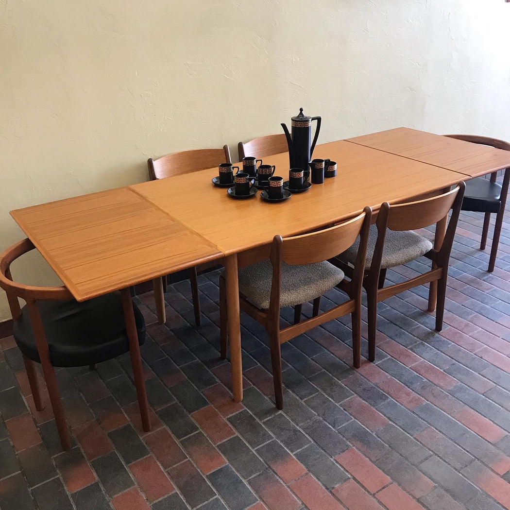 SOLD • Teak Slide Leaf Dining Table