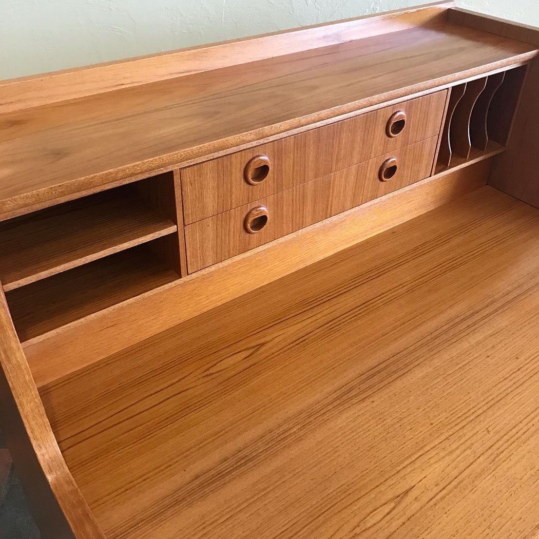 SOLD • Swedish Teak Secretary Desk
