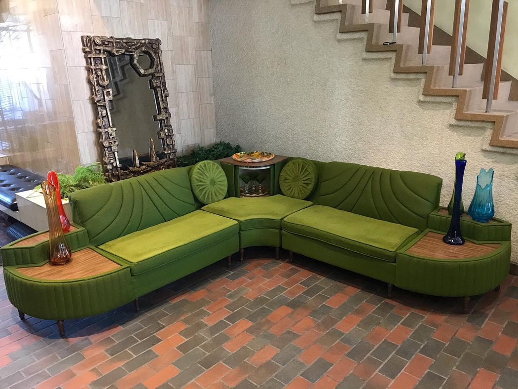 SOLD • Kermit Green Sectional Sofa