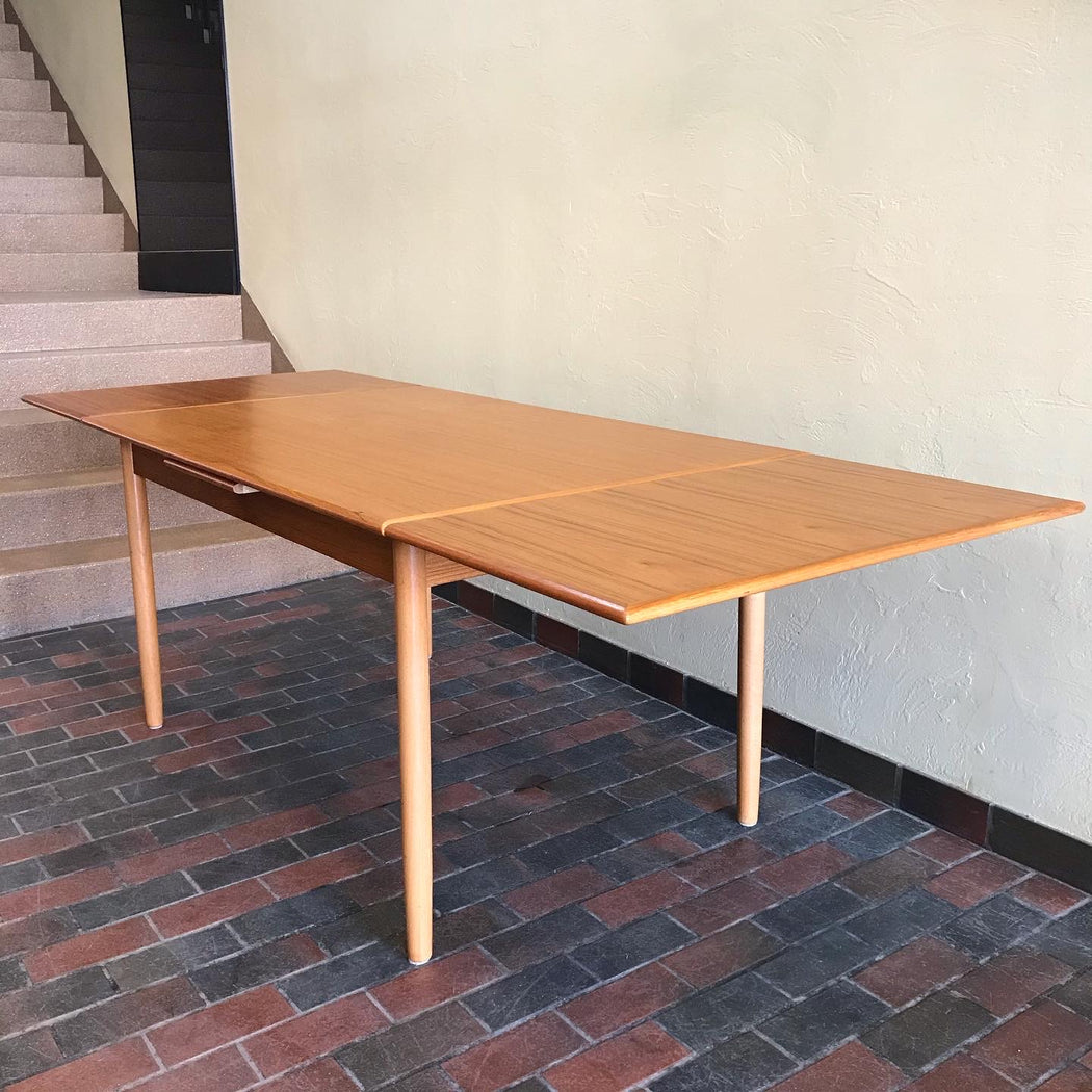 SOLD • Teak Slide Leaf Dining Table
