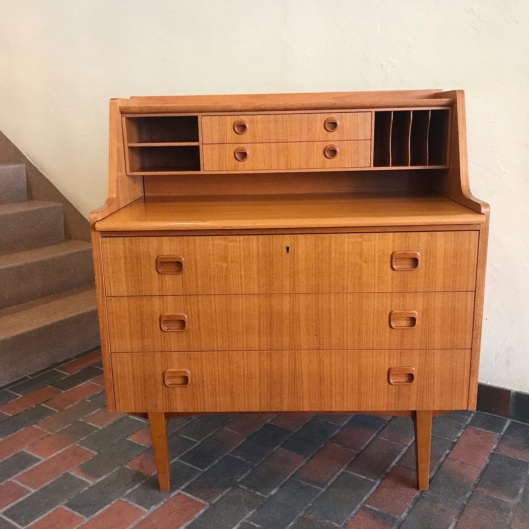 SOLD • Swedish Teak Secretary Desk