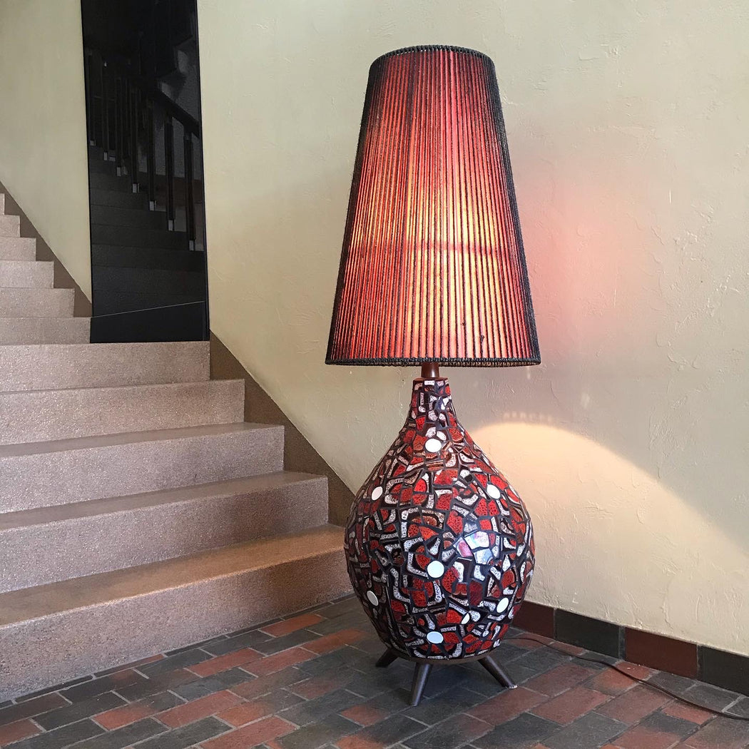 SOLD • Large Chalvignac Mosaic Lamp