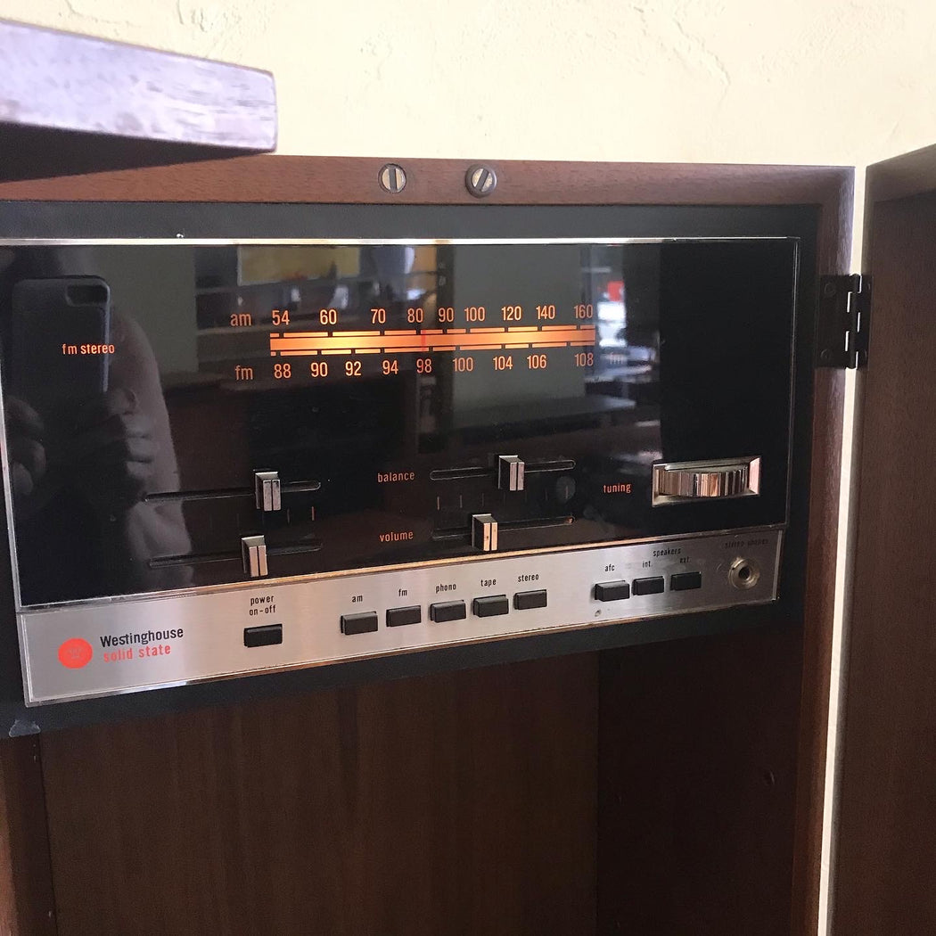 SOLD • Tiki Stereo Bar Cabinet