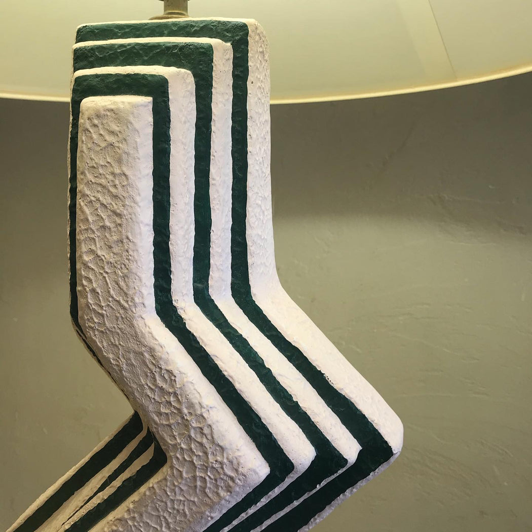 SOLD 80s Ceramic Zig Zag Lamps