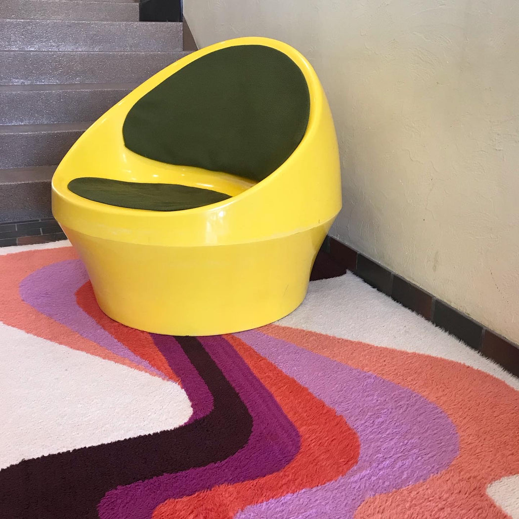 SOLD • Yellow Mod Fibreglass Chair