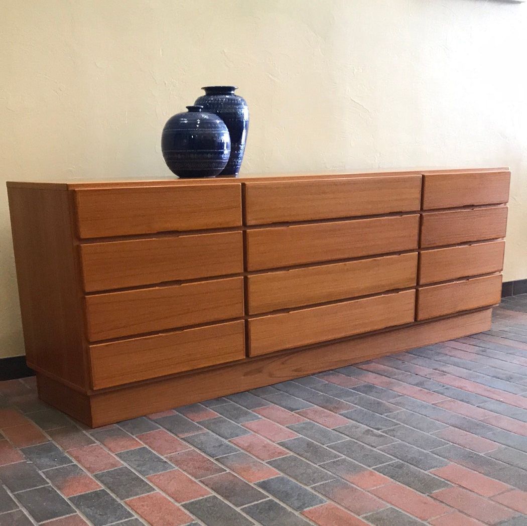 SALE * Danish Teak 12 Drawer Dresser