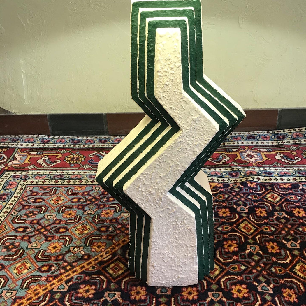 SOLD 80s Ceramic Zig Zag Lamps