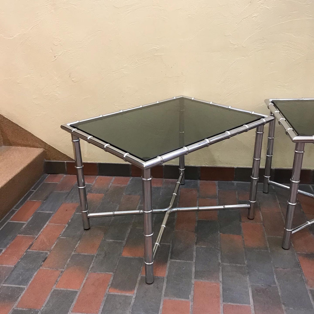 Chrome + Smoked Glass Tables