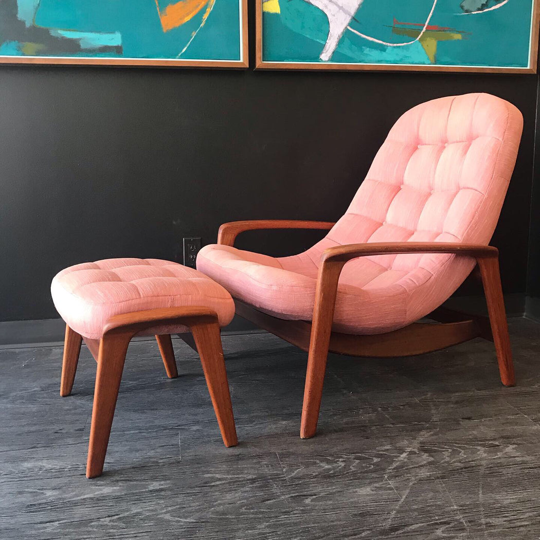 Sold • R. Huber Scoop Chair + Ottoman
