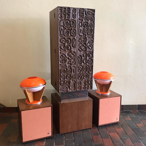 SOLD • Tiki Stereo Bar Cabinet