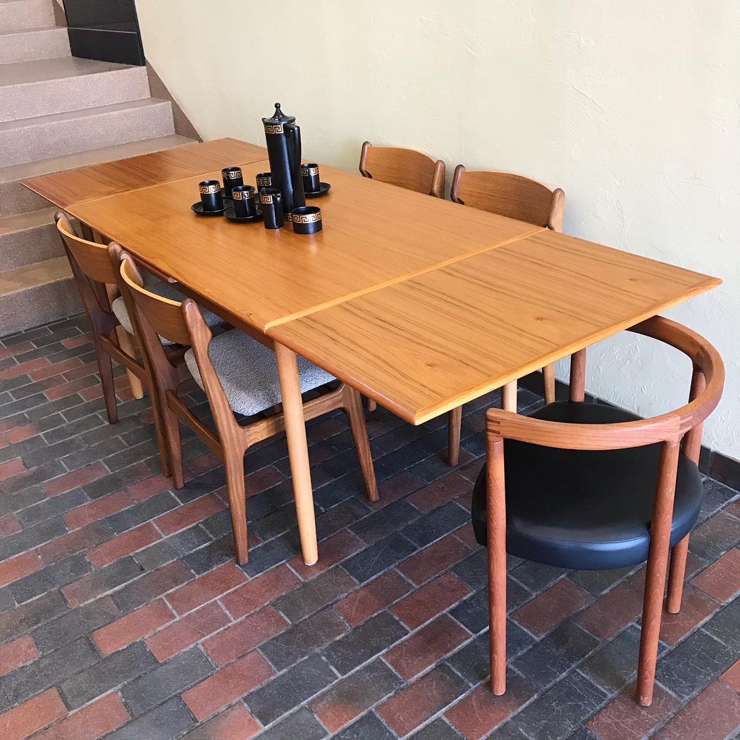 SOLD • Teak Slide Leaf Dining Table