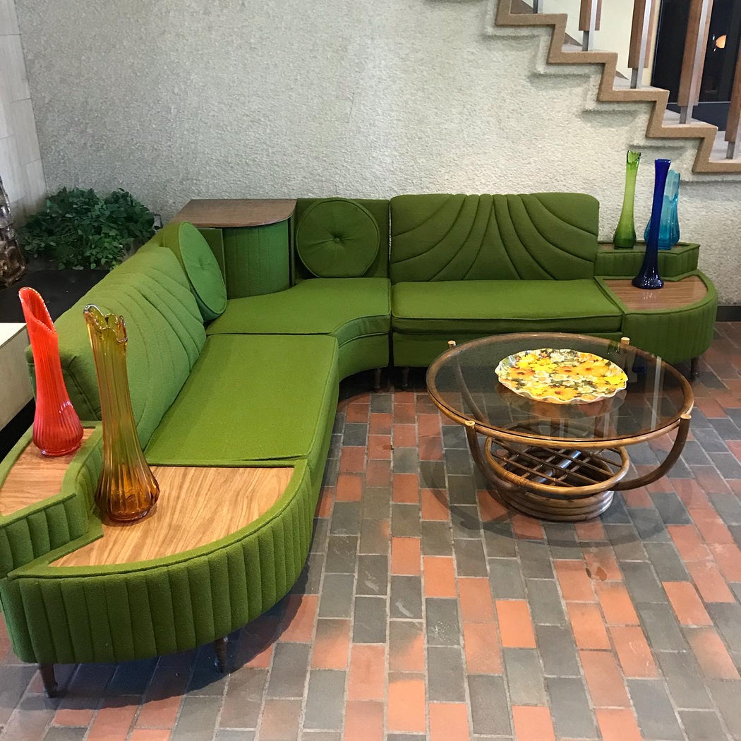 SOLD • Kermit Green Sectional Sofa