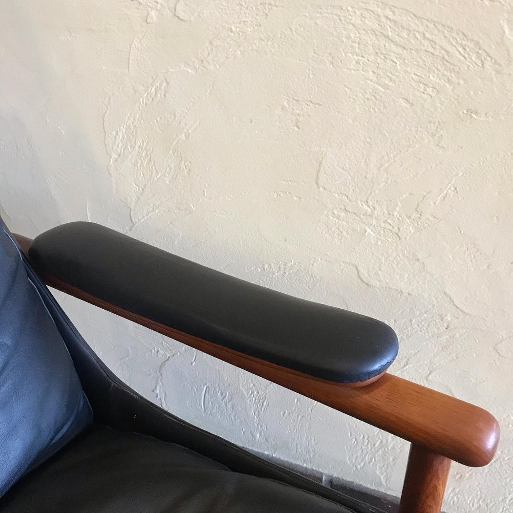 SOLD • Danish Teak + Leather Lounger