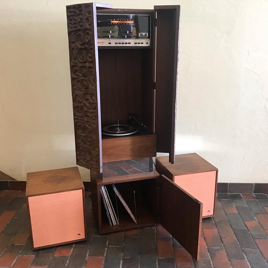 SOLD • Tiki Stereo Bar Cabinet