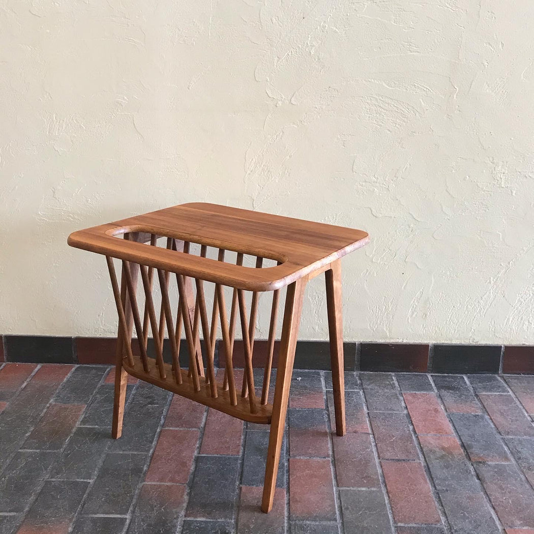 SOLD • Arthur Umanoff Side Table Magazine Rack