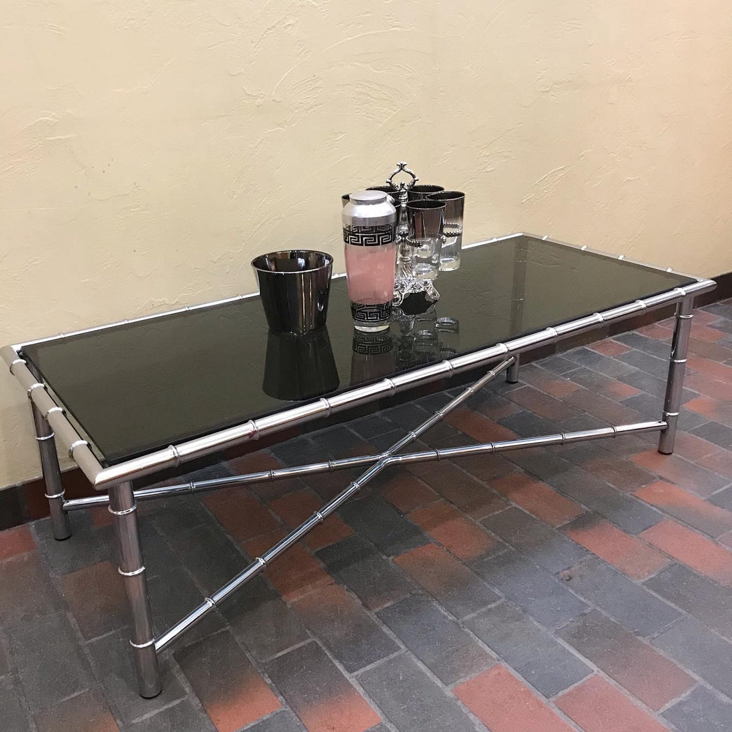 Chrome + Smoked Glass Tables