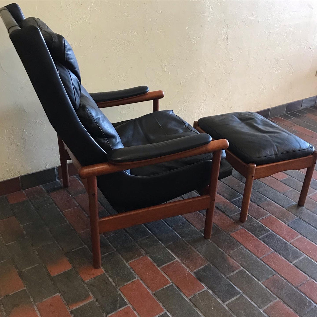 SOLD • Danish Teak + Leather Lounger