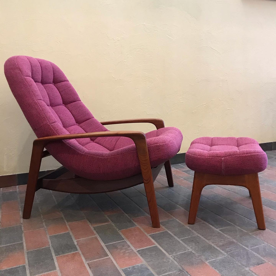 SOLD • R. Huber Scoop Chair + Ottoman