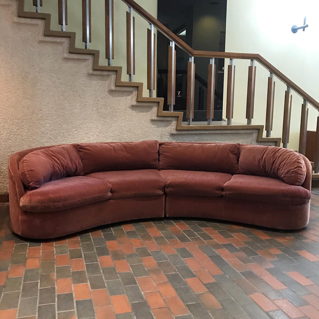 SOLD • Mauve Velvet 1970s Sofa