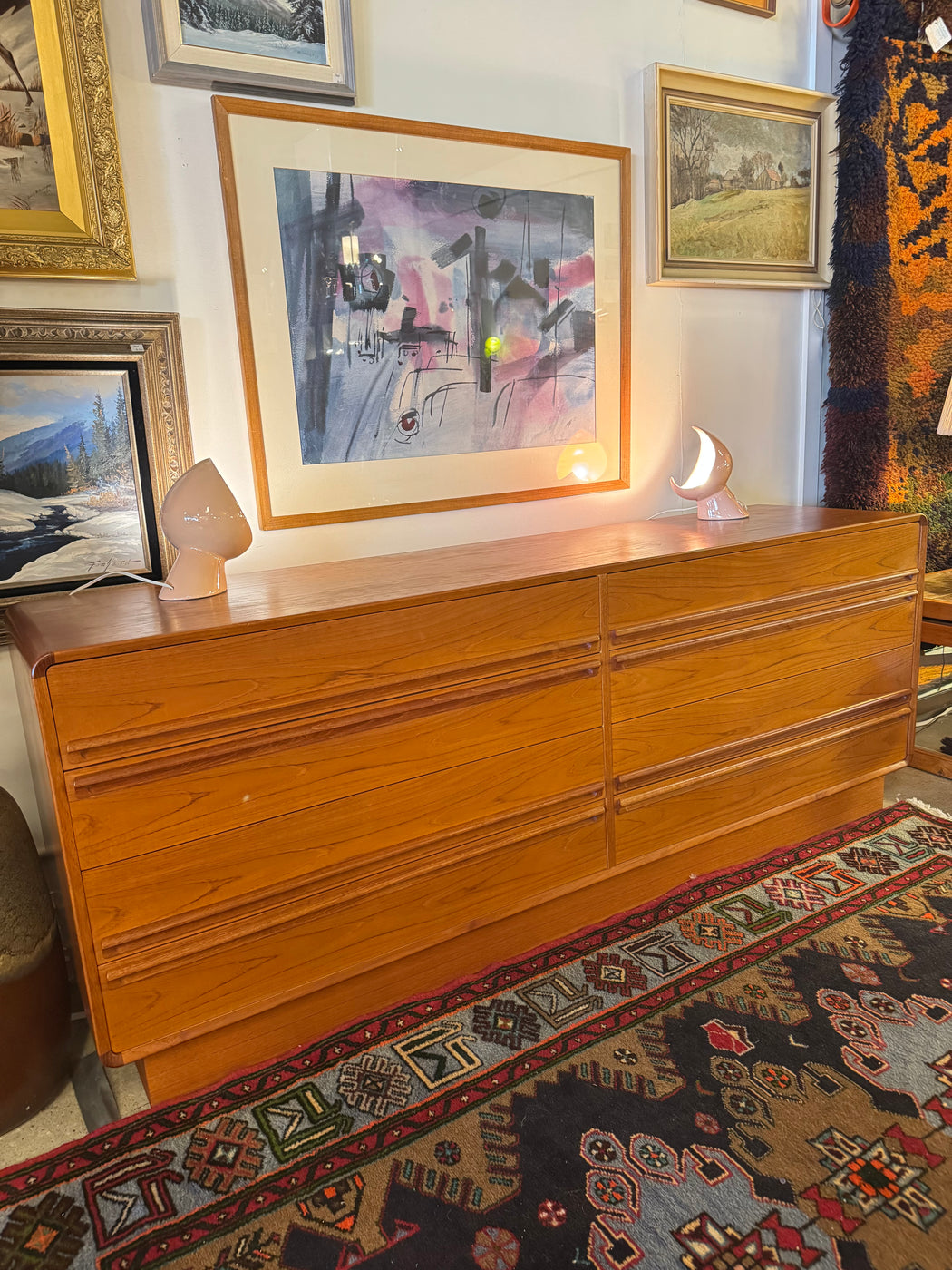 Danish Teak 8 Drawer Dresser