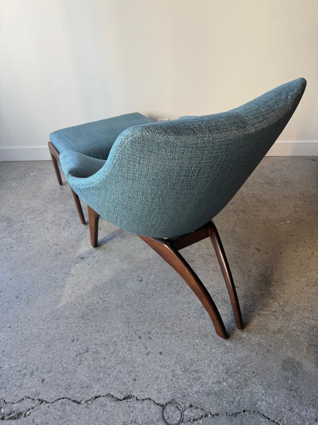 Vintage Atomic Chair + Ottoman