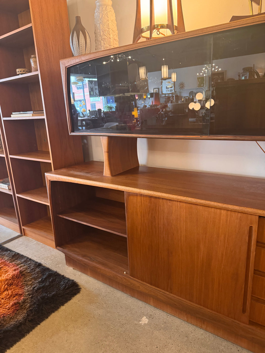 70s Danish Teak Credenza + Hutch