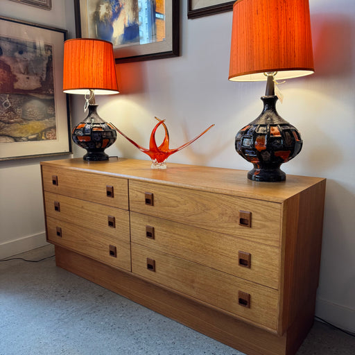 Teak Six Drawer Dresser