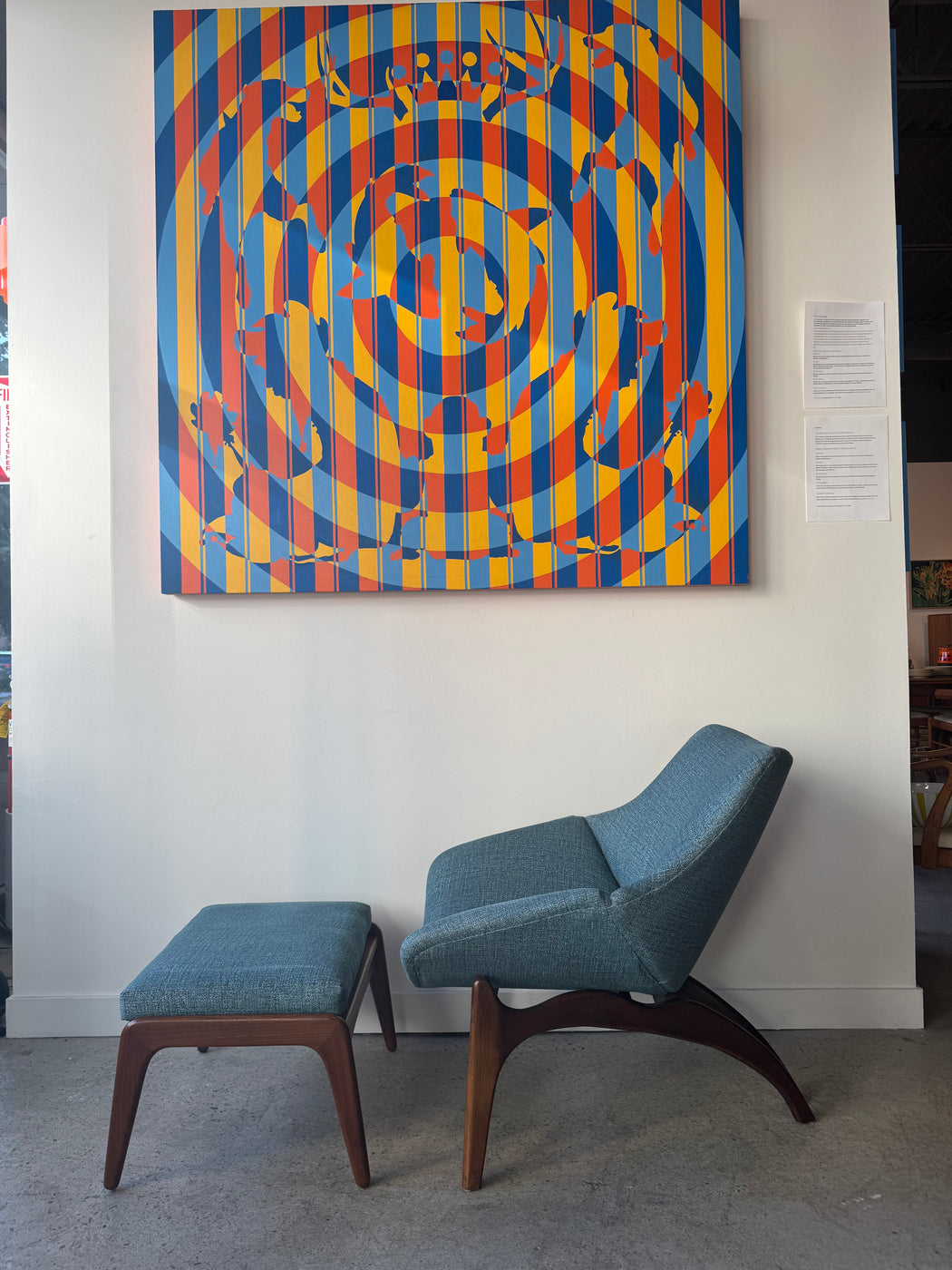 Vintage Atomic Chair + Ottoman